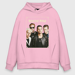 Толстовка оверсайз мужская Keep Calm and Enjoy the Silence - Depeche Mode, цвет: светло-розовый