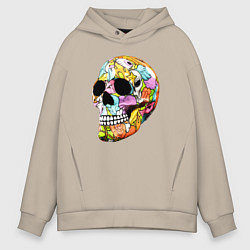 Толстовка оверсайз мужская Art cool skull, цвет: миндальный