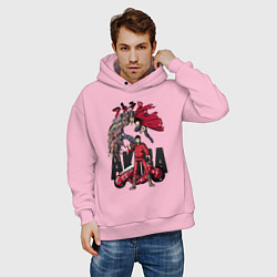 Толстовка оверсайз мужская Akira anime, цвет: светло-розовый — фото 2