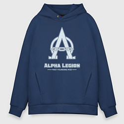 Толстовка оверсайз мужская Альфа легион винтаж лого, цвет: тёмно-синий