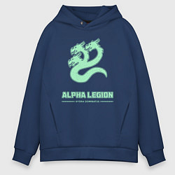 Толстовка оверсайз мужская Альфа легион винтаж лого гидра, цвет: тёмно-синий