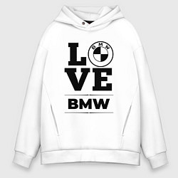 Толстовка оверсайз мужская BMW love classic, цвет: белый