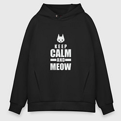 Толстовка оверсайз мужская Stray - Keep Calm, цвет: черный