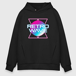 Толстовка оверсайз мужская Retrowave Neon, цвет: черный