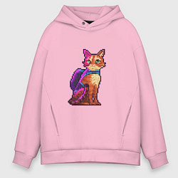 Толстовка оверсайз мужская Stray pixel art, цвет: светло-розовый