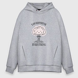 Толстовка оверсайз мужская I Overthink Everything, цвет: меланж