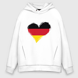 Толстовка оверсайз мужская Сердце - Германия, цвет: белый