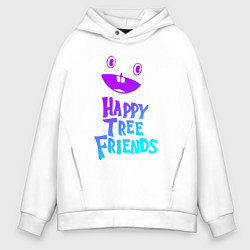 Толстовка оверсайз мужская Happy Three Friends - NEON, цвет: белый