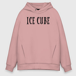 Толстовка оверсайз мужская Ice Cube - logo, цвет: пыльно-розовый