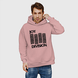 Толстовка оверсайз мужская Joy Division - rock, цвет: пыльно-розовый — фото 2