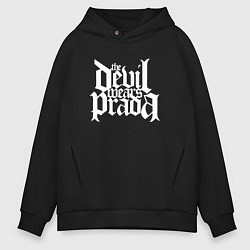 Толстовка оверсайз мужская The Devil wears prada logo art, цвет: черный