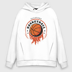Толстовка оверсайз мужская Allstars Basketball, цвет: белый
