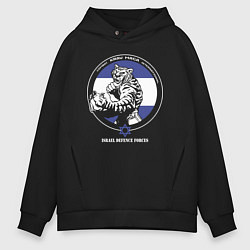 Толстовка оверсайз мужская Krav-maga emblem tiger, цвет: черный