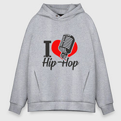 Толстовка оверсайз мужская Love Hip Hop, цвет: меланж