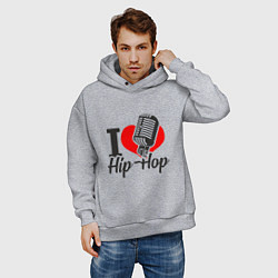 Толстовка оверсайз мужская Love Hip Hop, цвет: меланж — фото 2