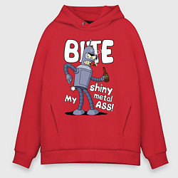 Толстовка оверсайз мужская Bender shiny ass, цвет: красный