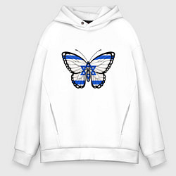 Толстовка оверсайз мужская Бабочка - Израиль, цвет: белый