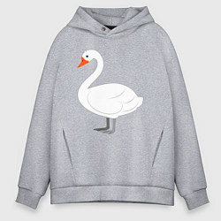 Толстовка оверсайз мужская Бeлый лебедь, цвет: меланж
