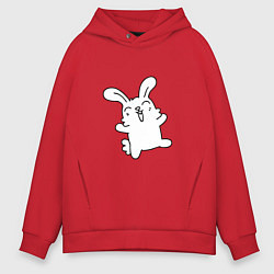 Толстовка оверсайз мужская Happy Bunny, цвет: красный