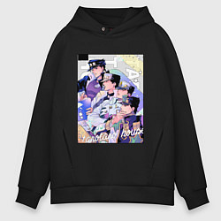 Толстовка оверсайз мужская Этапы жизни Джотаро- JoJO, цвет: черный