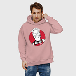 Толстовка оверсайз мужская Доктор Ливси - KFC Edition, цвет: пыльно-розовый — фото 2