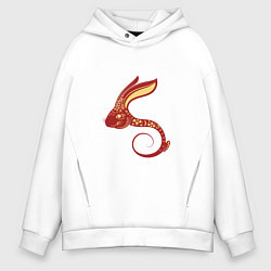 Толстовка оверсайз мужская China Rabbit, цвет: белый