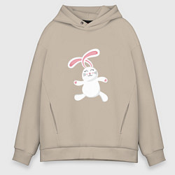 Толстовка оверсайз мужская Happy - Bunny, цвет: миндальный