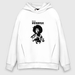 Толстовка оверсайз мужская Jimi Hendrix, цвет: белый