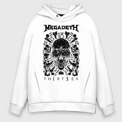 Толстовка оверсайз мужская Megadeth Thirteen, цвет: белый