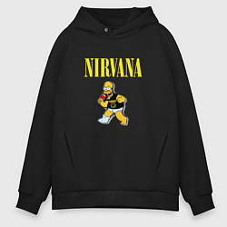 Толстовка оверсайз мужская Гомер Nirvana, цвет: черный