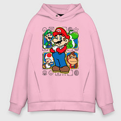 Толстовка оверсайз мужская Супер Марио, цвет: светло-розовый