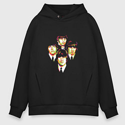 Толстовка оверсайз мужская The Beatles group, цвет: черный