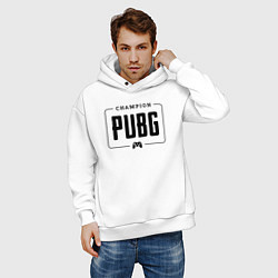 Толстовка оверсайз мужская PUBG gaming champion: рамка с лого и джойстиком, цвет: белый — фото 2