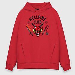 Толстовка оверсайз мужская Hellfire сlub art, цвет: красный