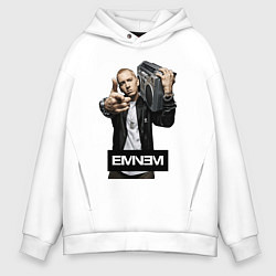 Толстовка оверсайз мужская Eminem boombox, цвет: белый