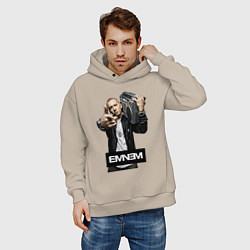 Толстовка оверсайз мужская Eminem boombox, цвет: миндальный — фото 2