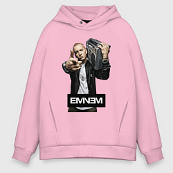 Толстовка оверсайз мужская Eminem boombox, цвет: светло-розовый