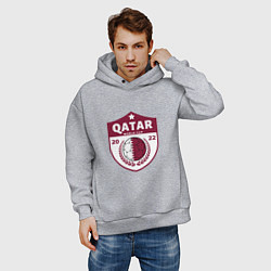 Толстовка оверсайз мужская Qatar - World Cup, цвет: меланж — фото 2