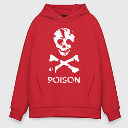 Толстовка оверсайз мужская Poison sign, цвет: красный