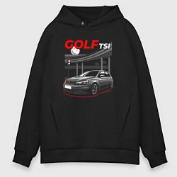Толстовка оверсайз мужская Volkswagen golf art, цвет: черный