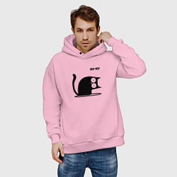 Толстовка оверсайз мужская Куку Cat, цвет: светло-розовый — фото 2
