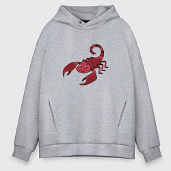 Толстовка оверсайз мужская Мультяшный скорпион, цвет: меланж