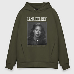 Толстовка оверсайз мужская Lana Del Rey black, цвет: хаки