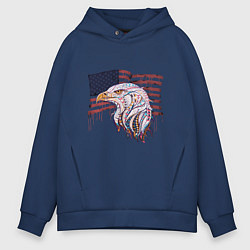 Толстовка оверсайз мужская American eagle, цвет: тёмно-синий