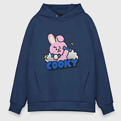 Толстовка оверсайз мужская Cooky BT21 Jungkook, цвет: тёмно-синий