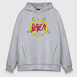 Толстовка оверсайз мужская Slayer rock music, цвет: меланж