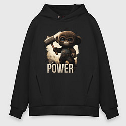 Толстовка оверсайз мужская Animal power, цвет: черный