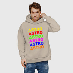 Толстовка оверсайз мужская Astro color logo, цвет: миндальный — фото 2