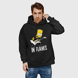 Толстовка оверсайз мужская In Flames Барт Симпсон рокер, цвет: черный — фото 2