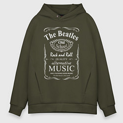 Толстовка оверсайз мужская The Beatles в стиле Jack Daniels, цвет: хаки